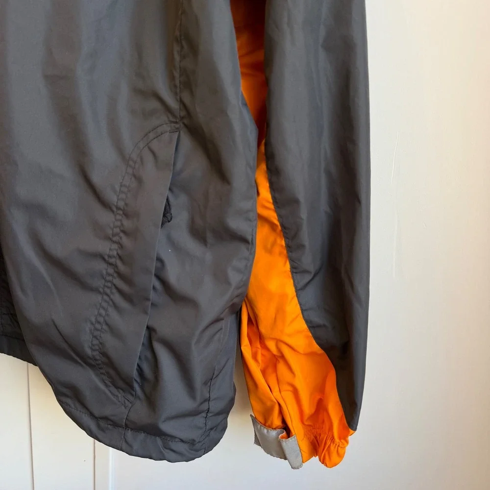 Vintage Nike Windbreaker Jacket Men's L Gray Orange Y2K Lightweight Gorpcore